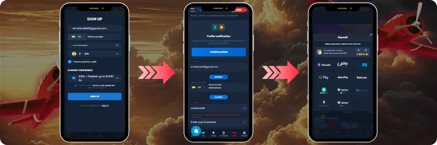 Aviator Registration and Create an Account
