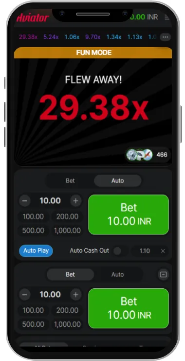 Aviator ends early at 29.38x